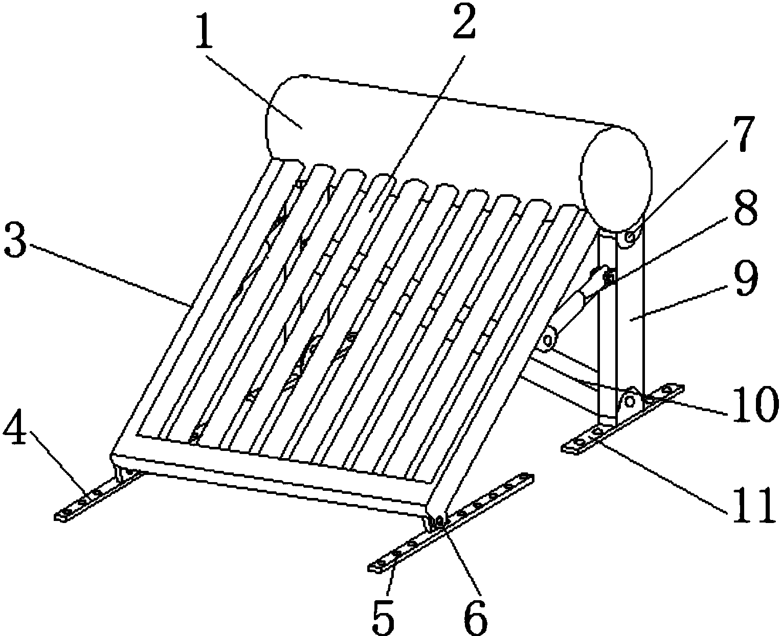 一种可调节式太阳能热水器固定装置-专利