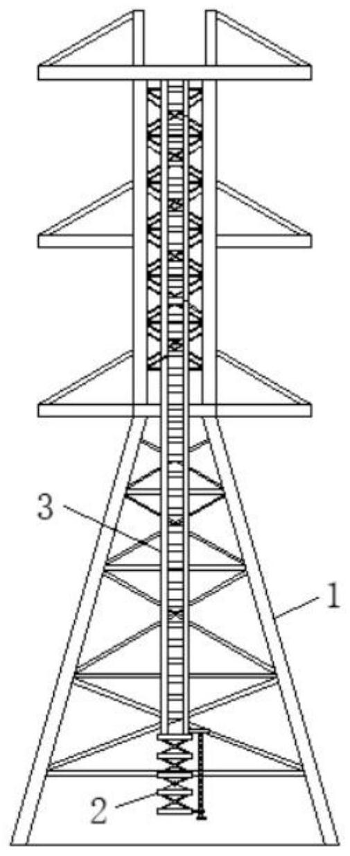 一种带有可折叠攀爬梯的电力塔架-专利