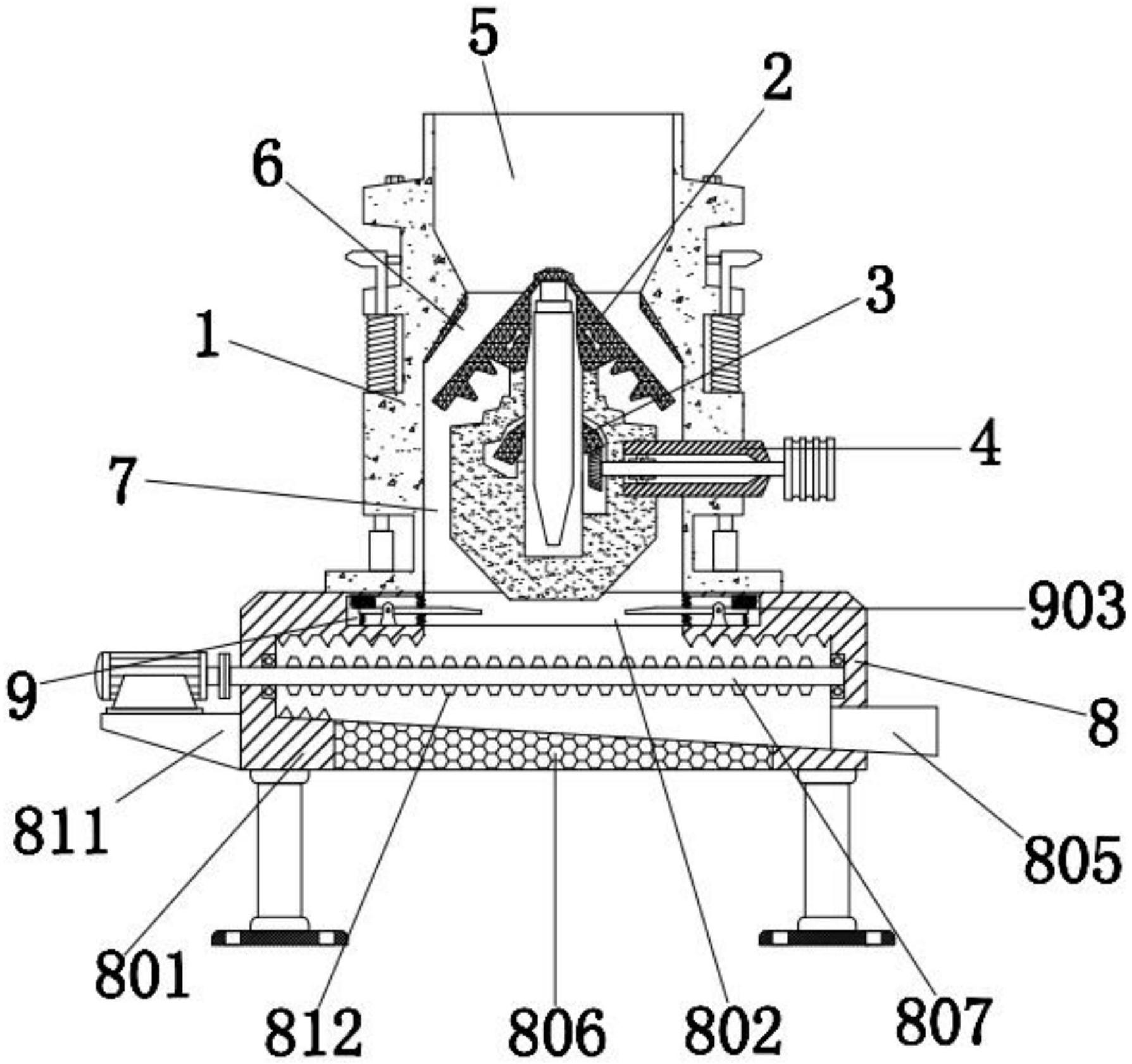 一种具有径向剪切破碎功能的圆锥机-专利