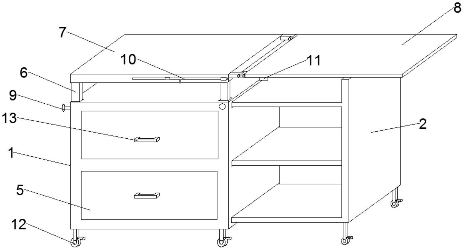 一种折叠式病床用的床头柜-专利