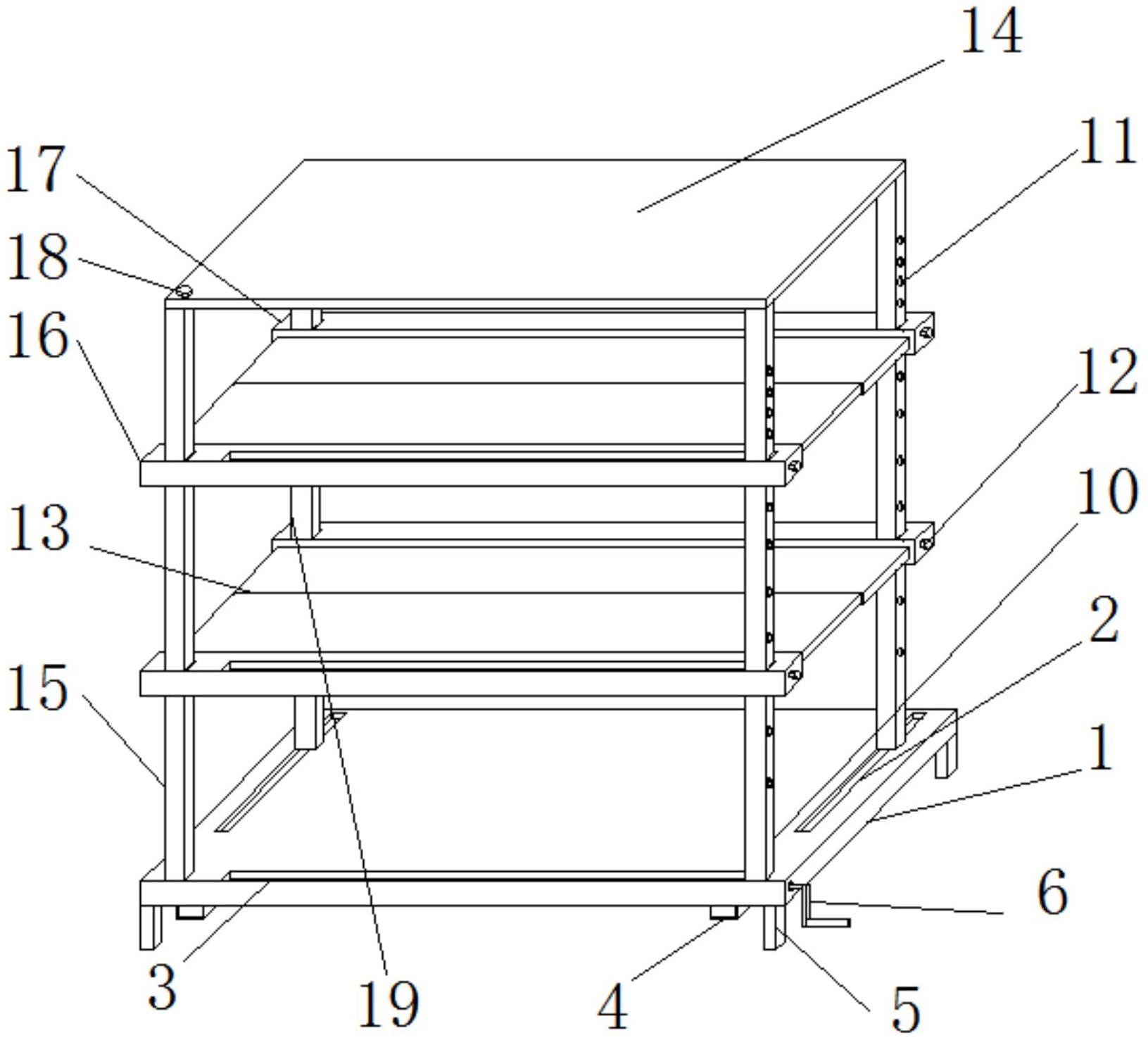 一种可调节土木建筑工程用板材件放置架-专利