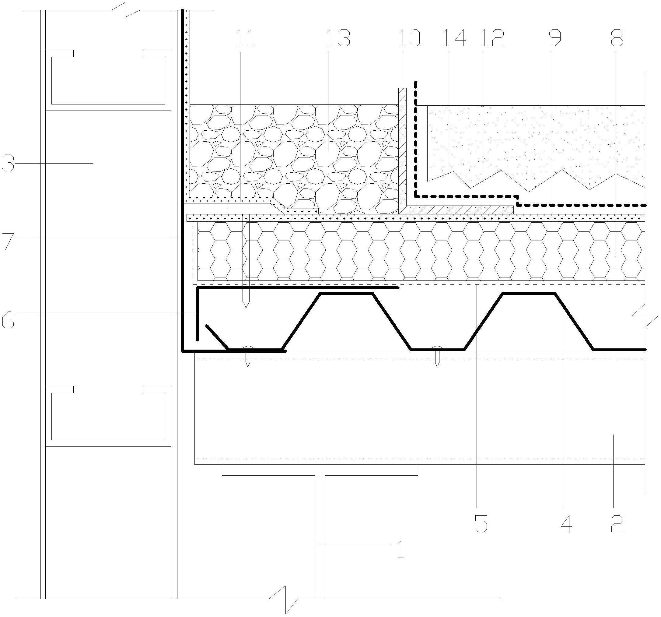 一种钢基板种植屋面纵坡山墙缓冲带节点结构-专利