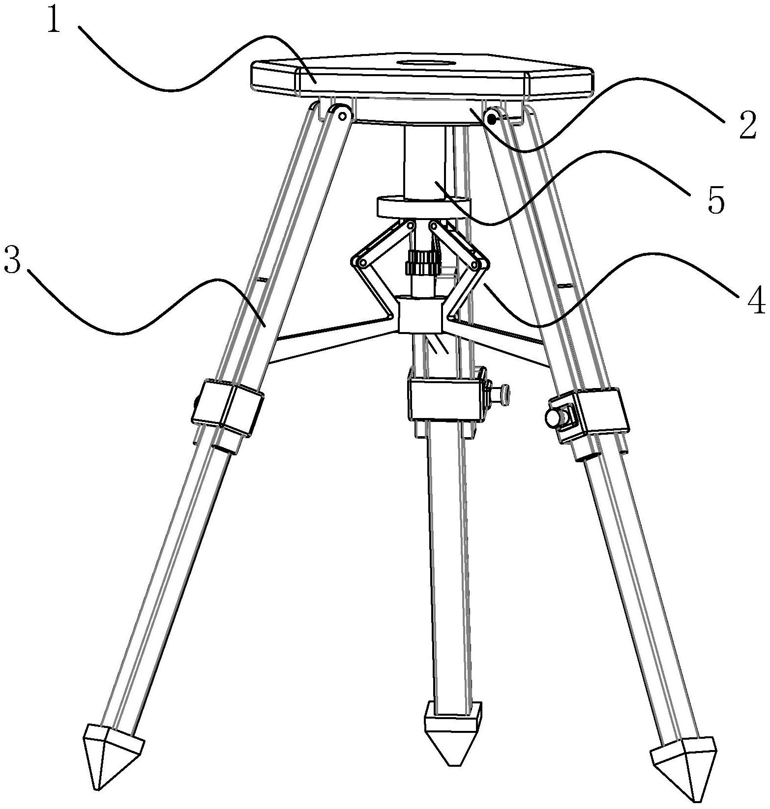 同步开合的经纬仪三脚架-专利