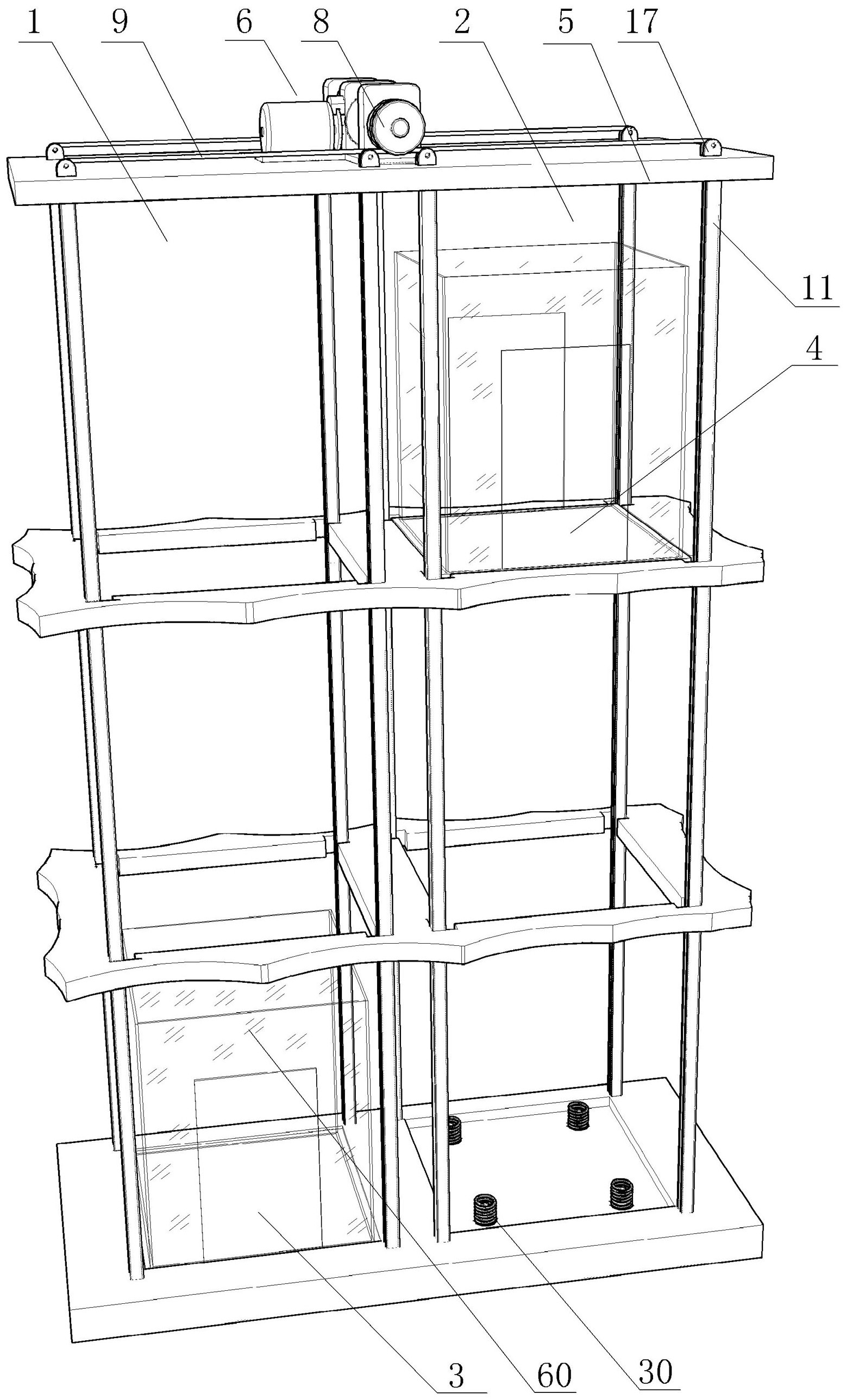 双向循环电梯专利图