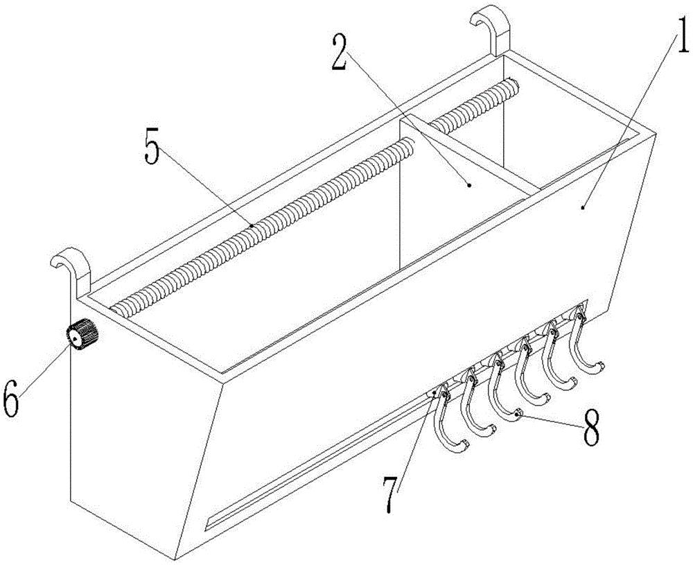 一种具有活动夹板的挂钩式床头挂篮专利图