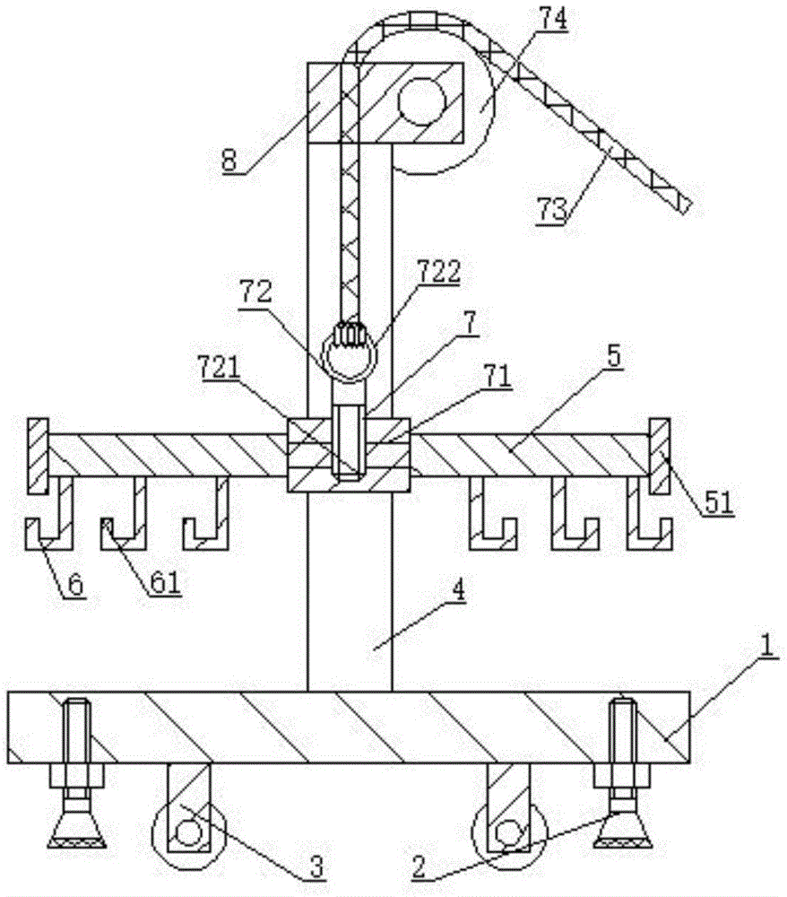一种农业生产用的升降式晾晒架装置专利图