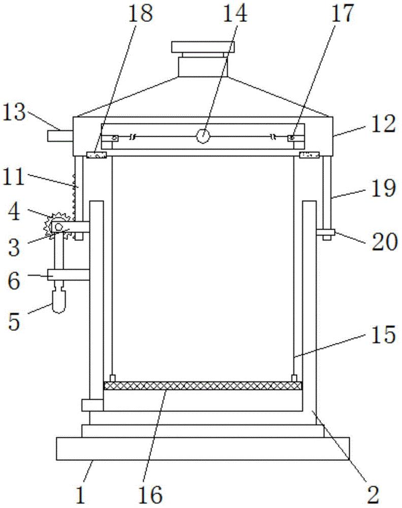 一种酸菜加工用储物罐的密封结构专利图