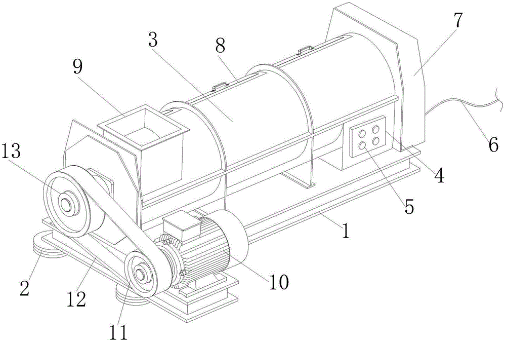 一种石油化工用固体物料干燥装置的传动翻料机构专利图