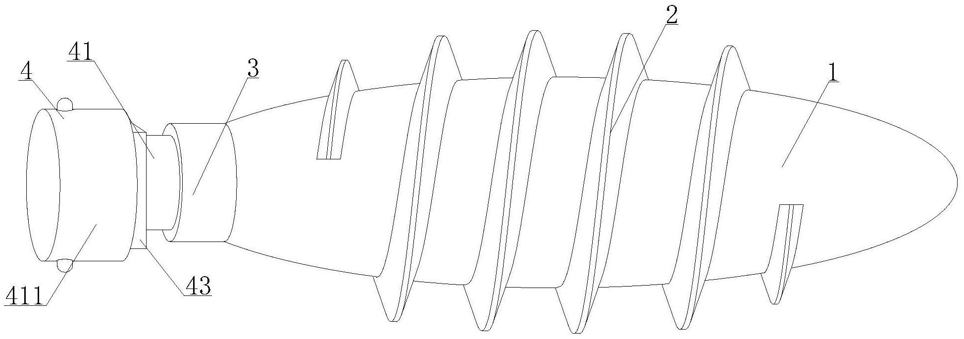 一种用于PP滤芯生产的纺锤形螺头专利图