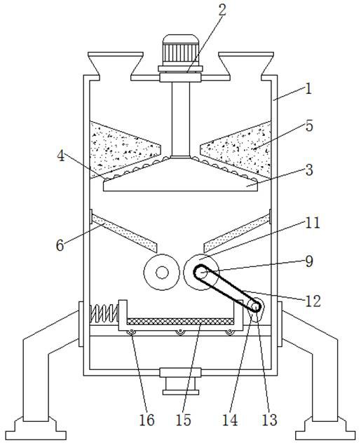 一种具有筛选功能的化工加工用原料研磨装置专利图