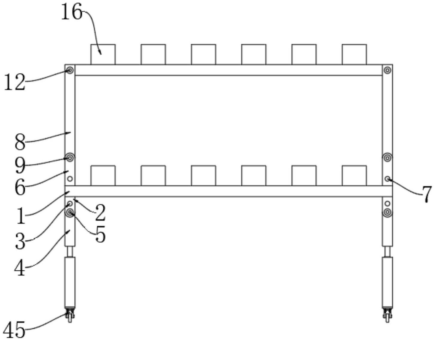 一种方便移动的双层建筑灰桶架专利图