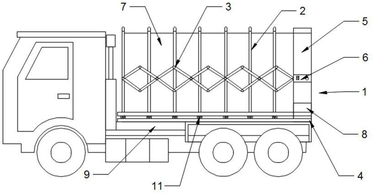 一种货车车辆自动伸缩架专利图