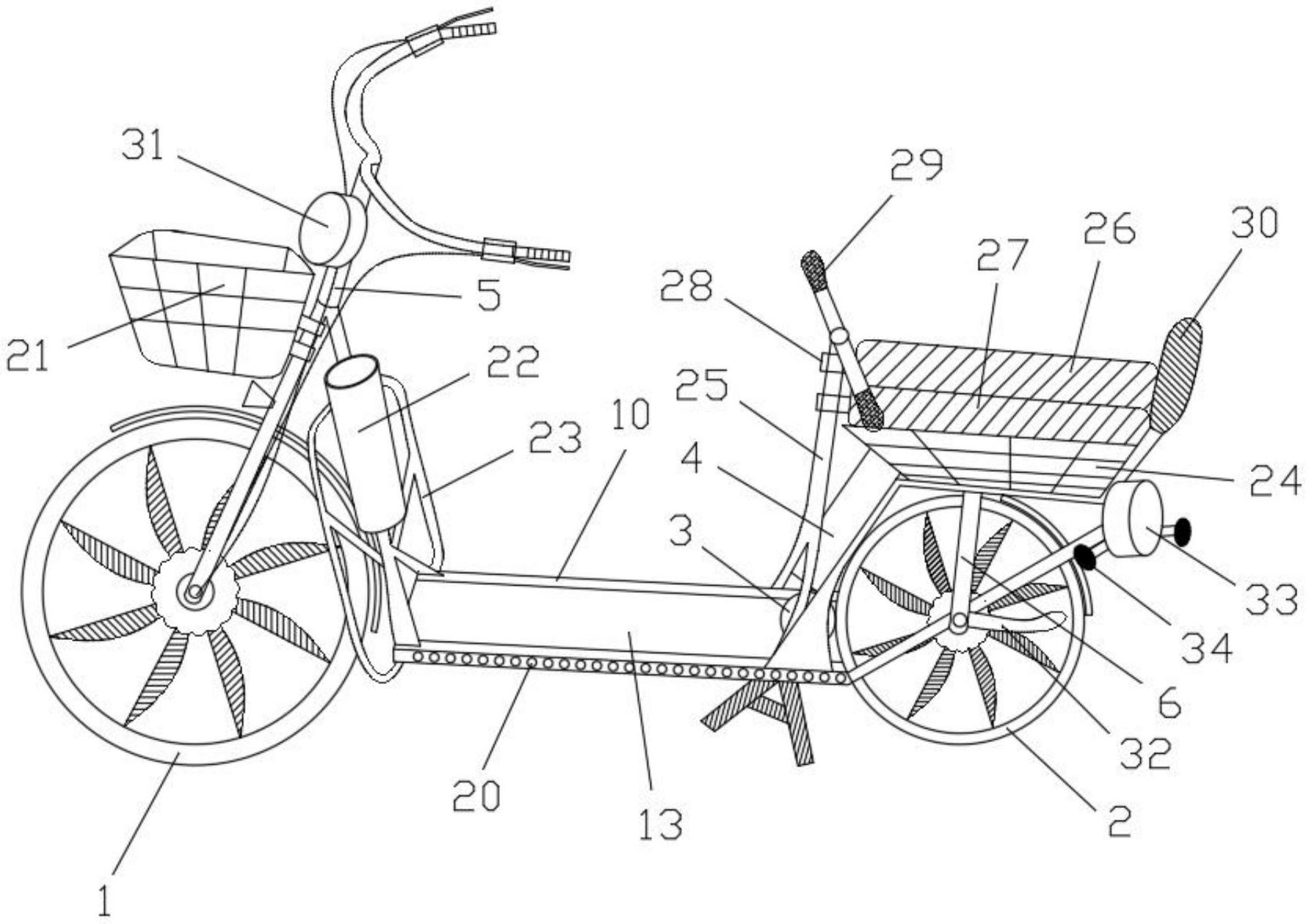 一种具有行走健身功能的电动自行车专利图片