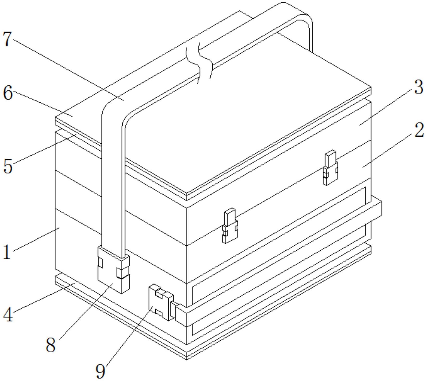 一种电容温度检测设备维护用收纳盒专利图