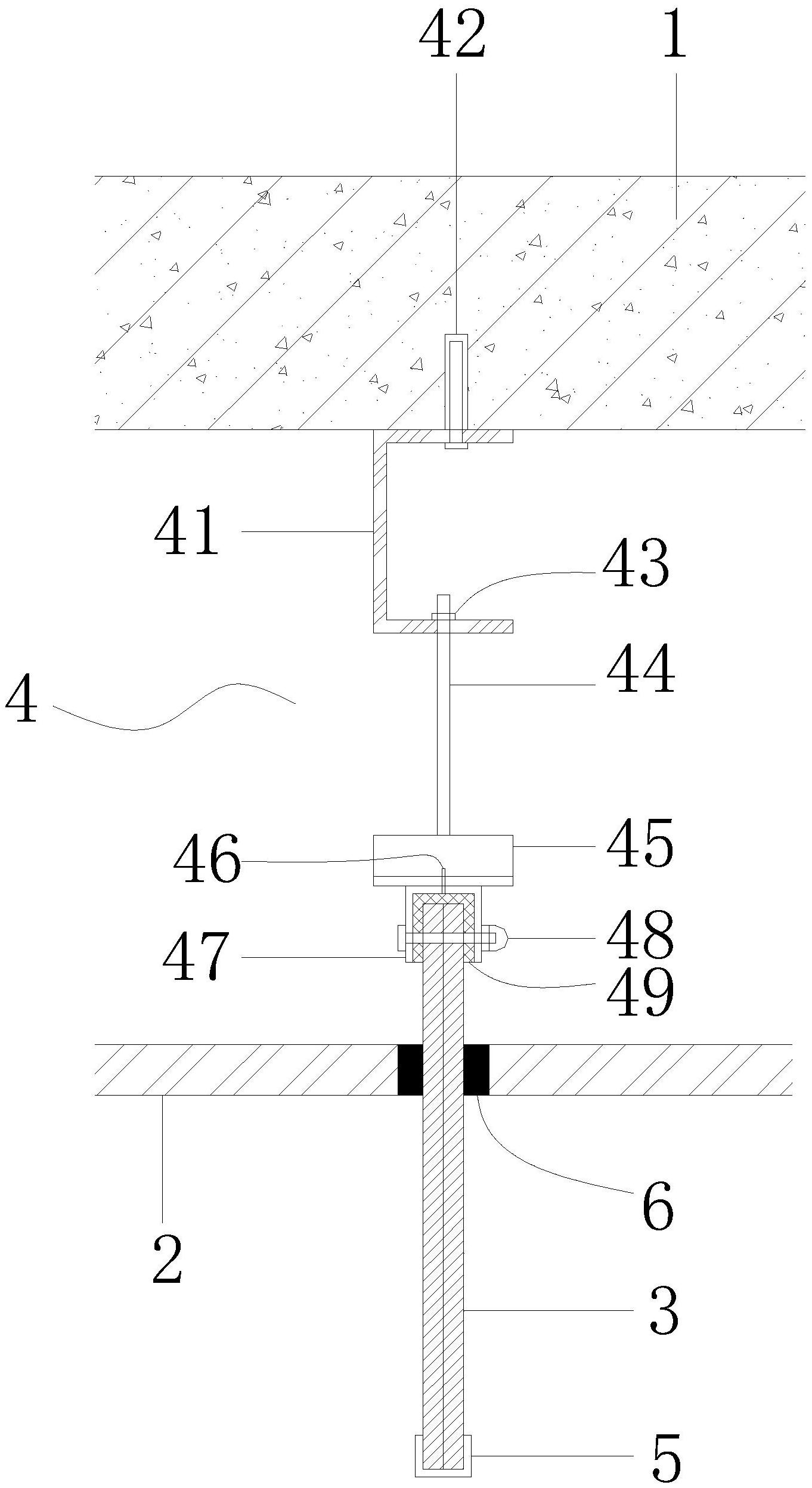 一种挡烟垂壁于吊顶板上方安装节点结构专利图