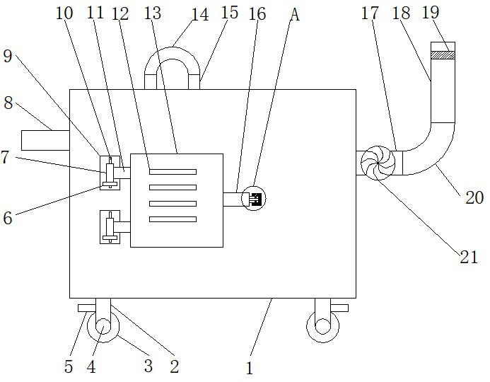 一种可移动调节的柴油发电机组调试台位排气装置专利图