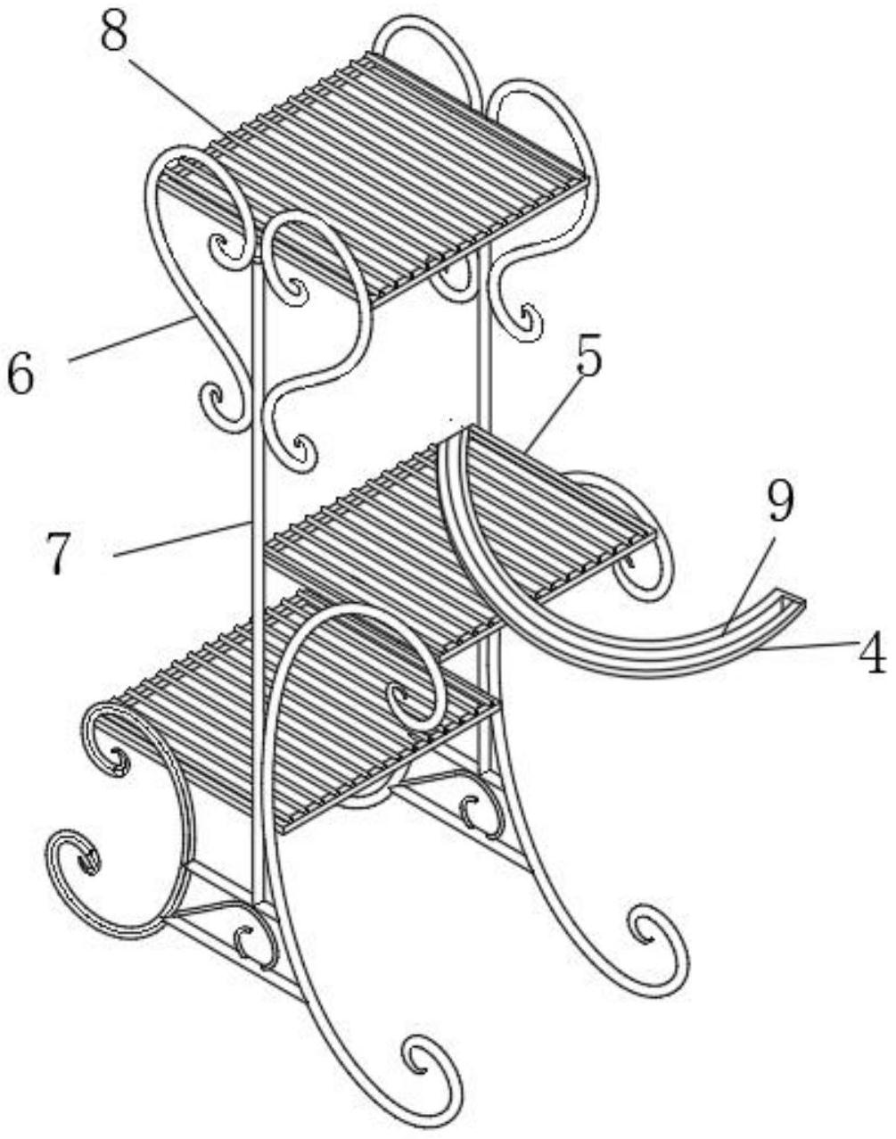一种藤铁组合花盆放置架专利图