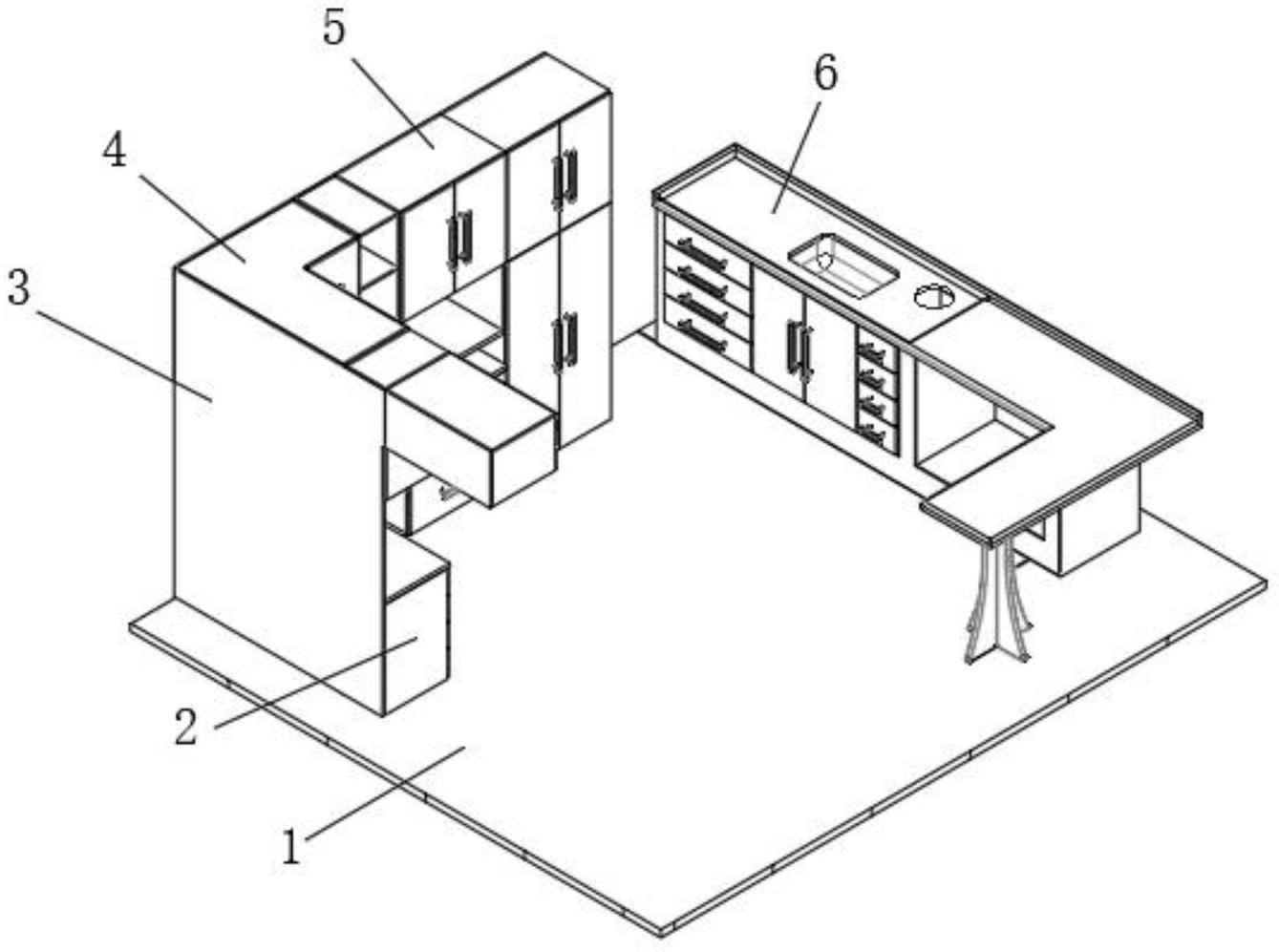 一种家具用厨房一体化定位组件专利图