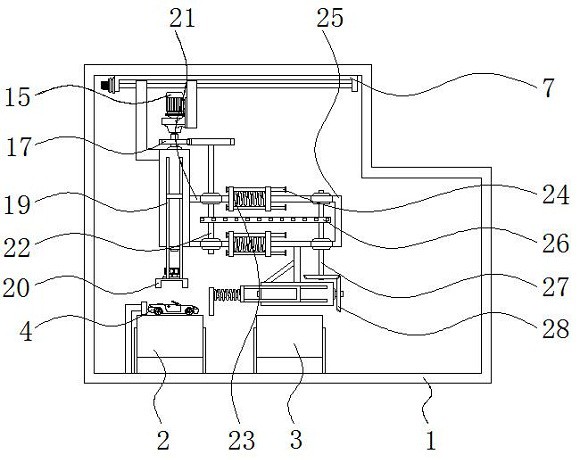 一种箱包金属挂件检测用具有联动结构的上料装置专利图