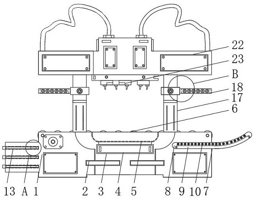 一种汽车减震器生产加工用弹簧座的自动化喷漆设备专利图片