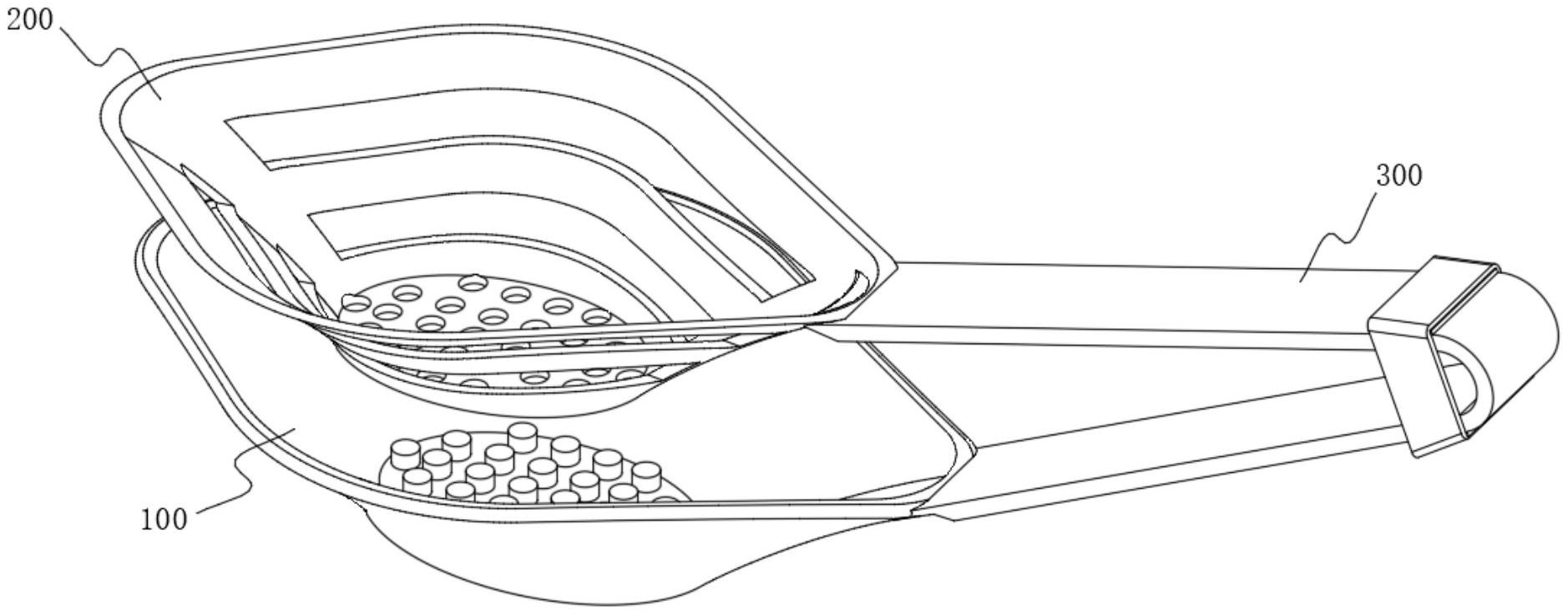 一种餐饮用开合式清理余饭的饭勺专利图